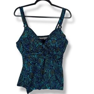 Miraclesuit Swimsuit Set Womens Size 40D Top‎ Size 16 Bottom Slimming Pin Up XL